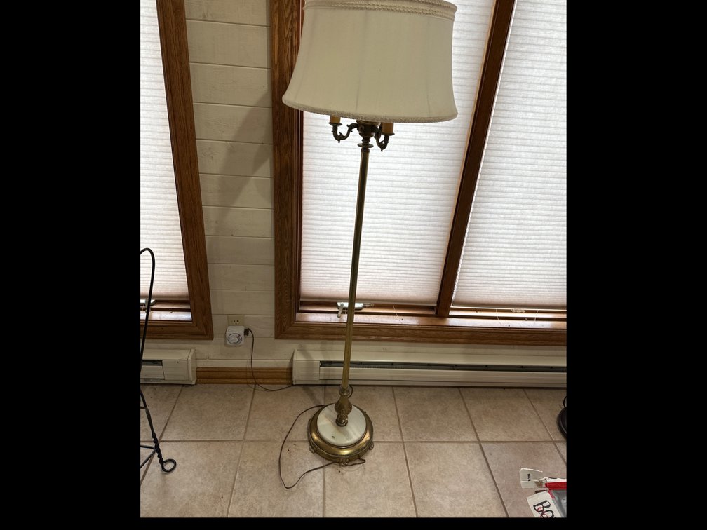 Antique Floor Lamp, Marble Base