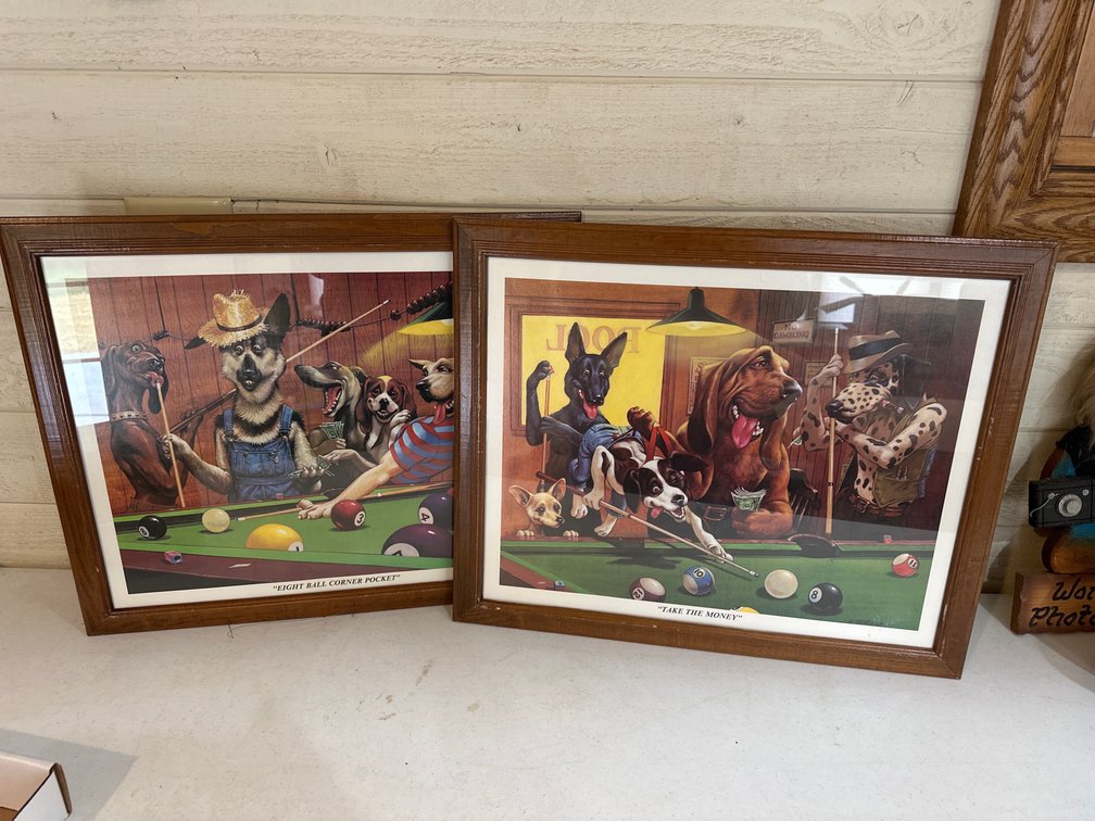 Millsap Framed Dog, Pool Shooting Picture