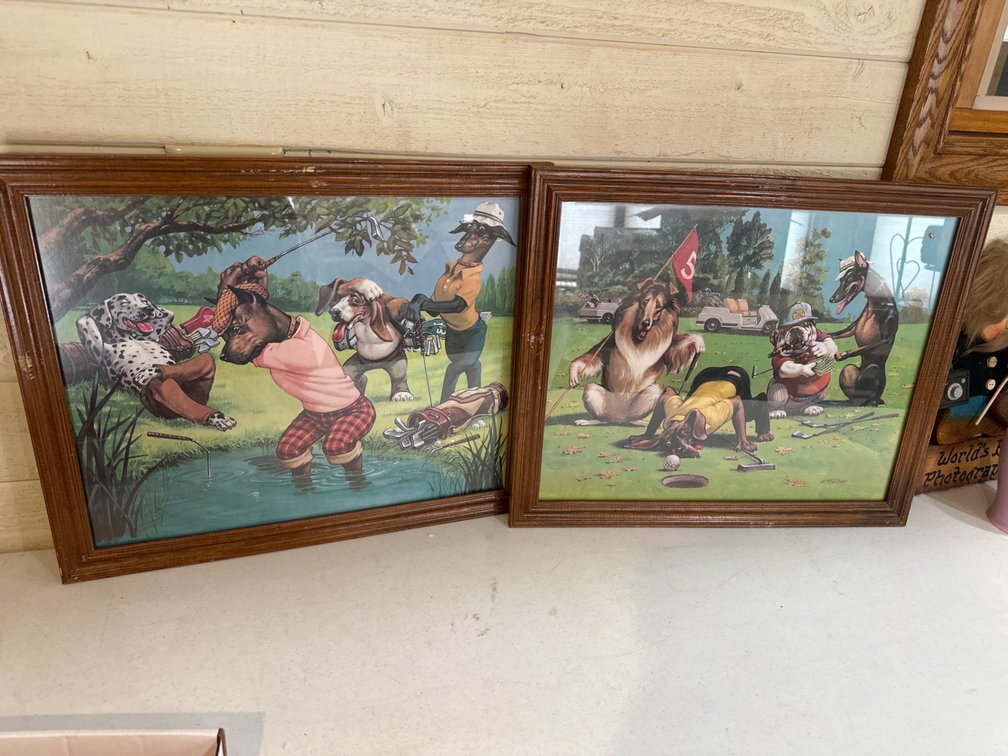 Framed Millsap Golf, Dog Pictures