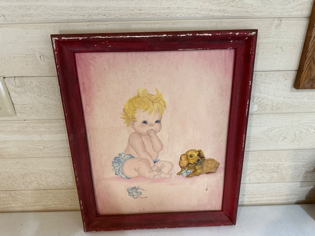 Vintage Baby Picture-23” X 19”