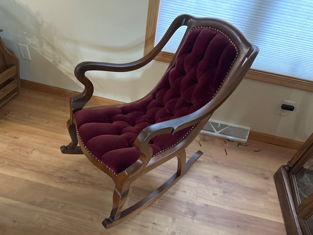 Velvet Cushioned Vintage Rocker