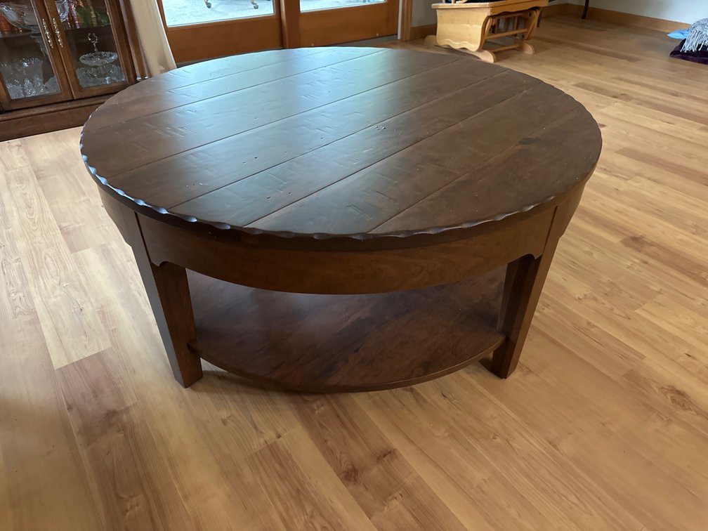 Round Sofa Table-42” at widest and 19” Tall