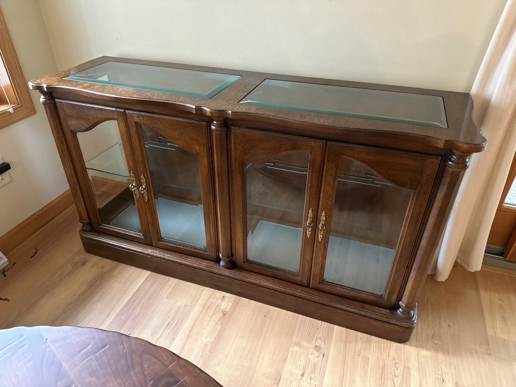 Glass Top Curio Cabinet-29” X 54” X 16”