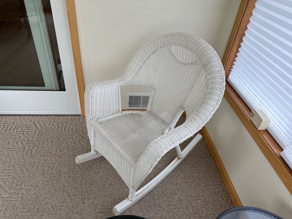 White Wicker Rocker