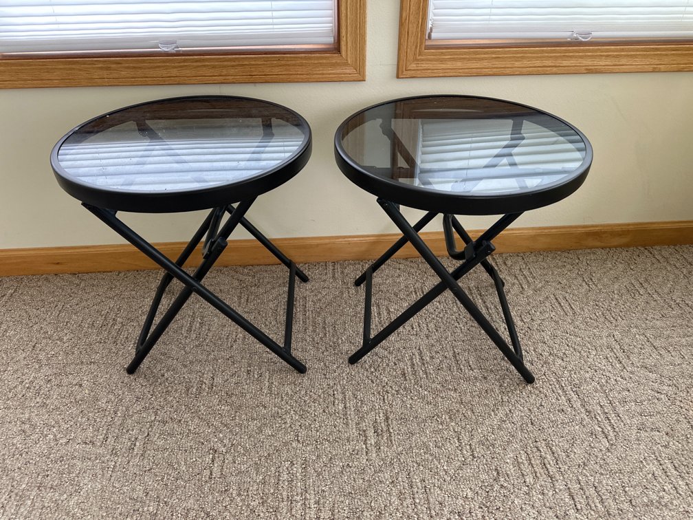 Pair of Black Folding Tables