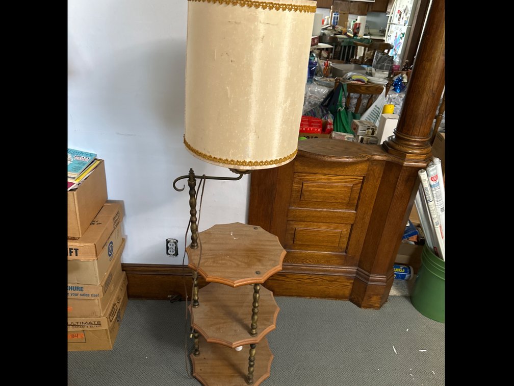 Vintage End Table-Lamp