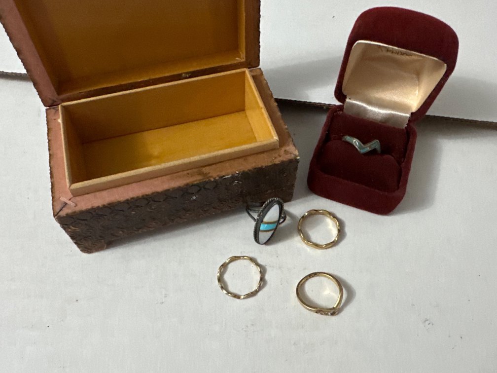 Rings in Wood Box