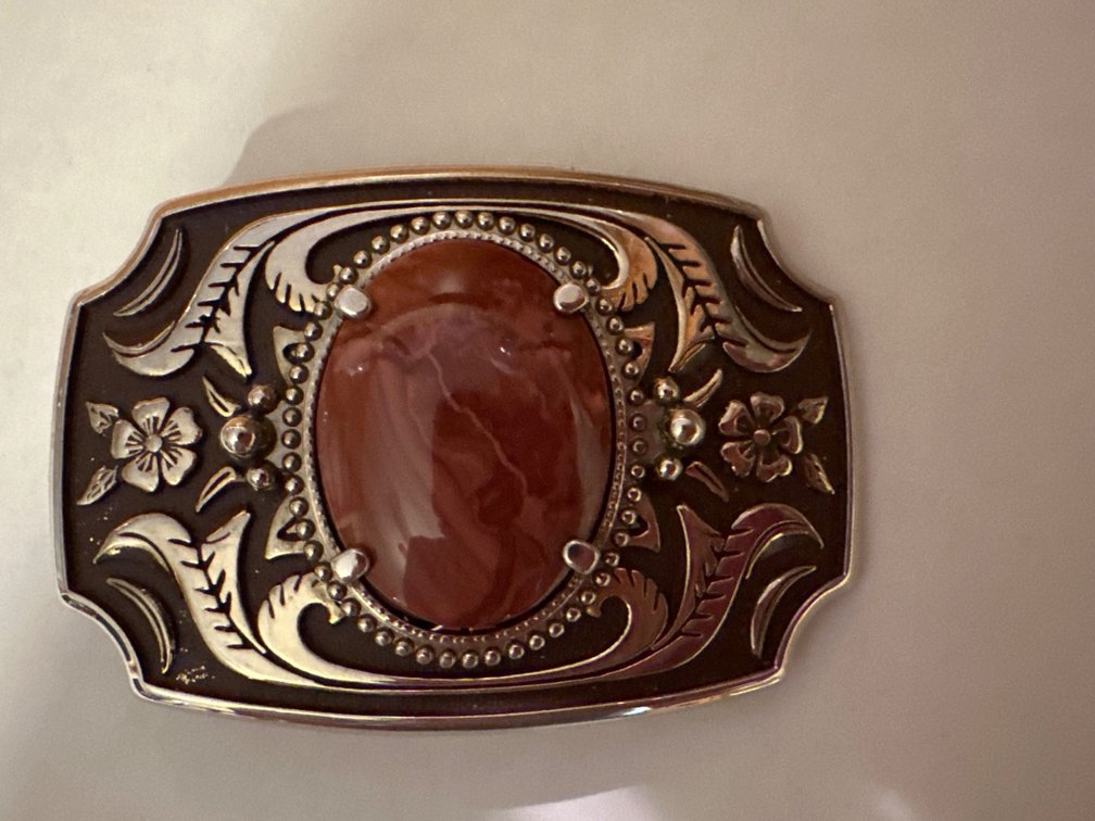 Agate Cowboy Western Belt Buckle
