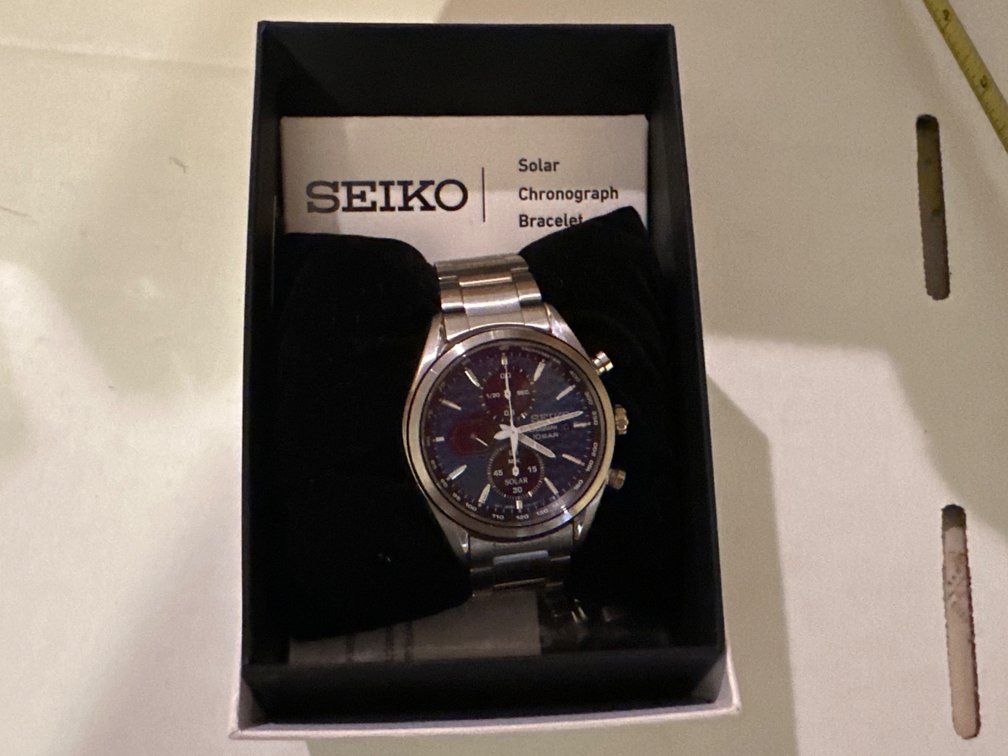 Seiko Solar Chronograph Watch-New in Box