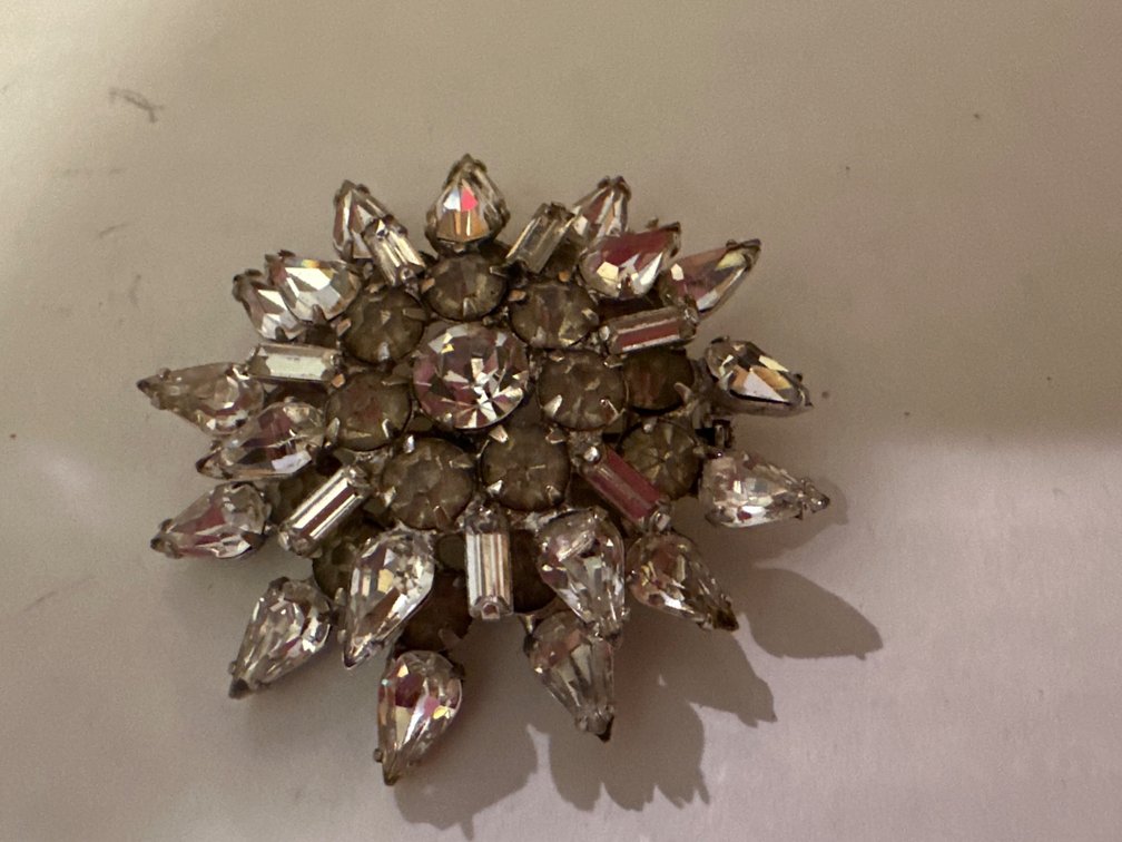 Clear Rhinestone Broach