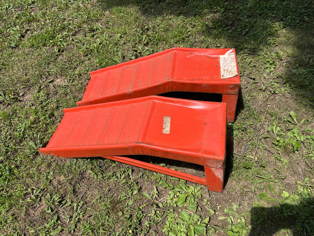 Red Metal Car Ramps