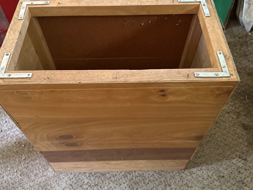 Wood Box with Extension Cord-25” X 22” X 12”