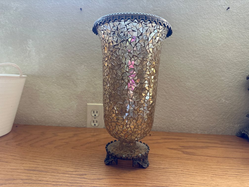 13” Mosaic Glass Vase