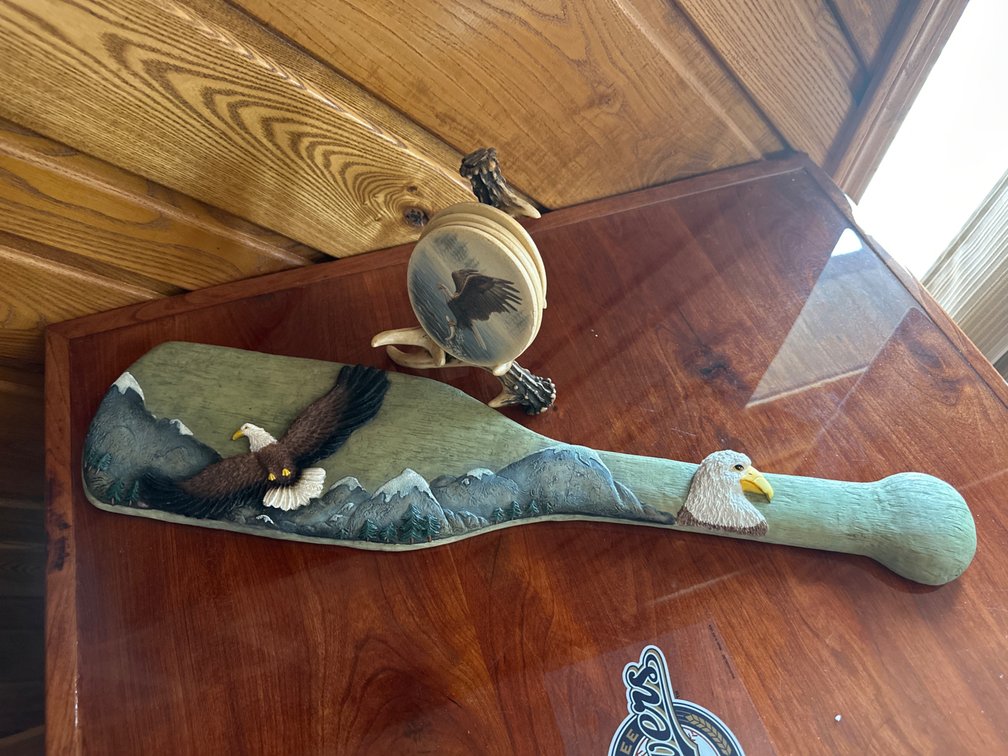 Eagle Coasters, 23” Long Ceramic Oar Decoration