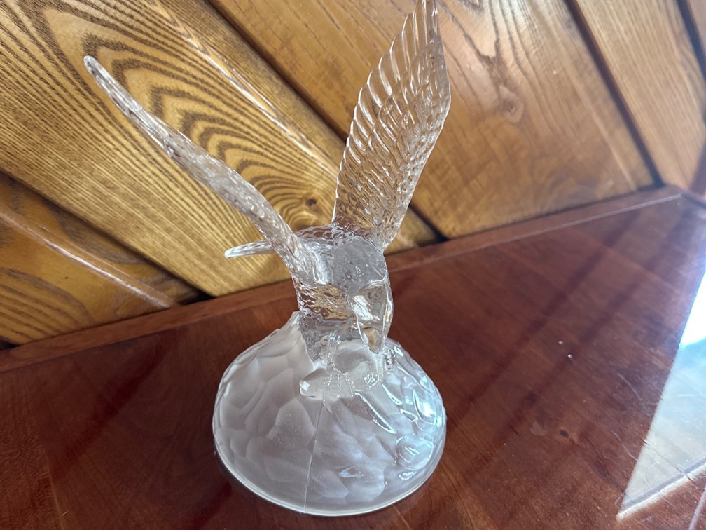 Clear Glass Eagle Figurine