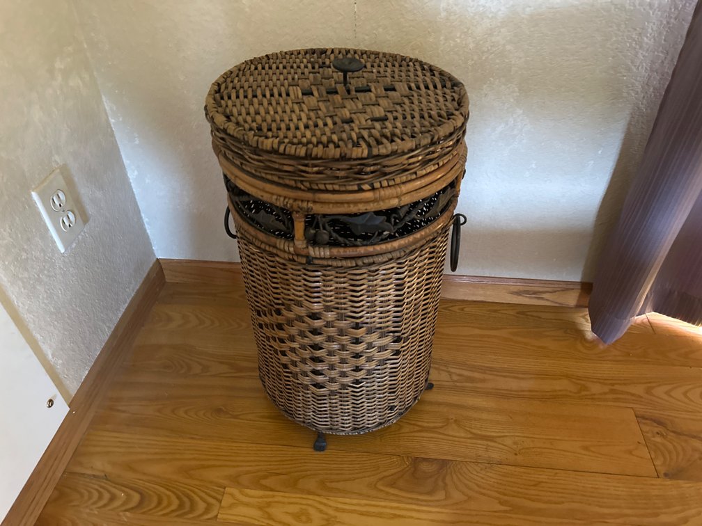 Wicker and Metal Hamper-22” Tall