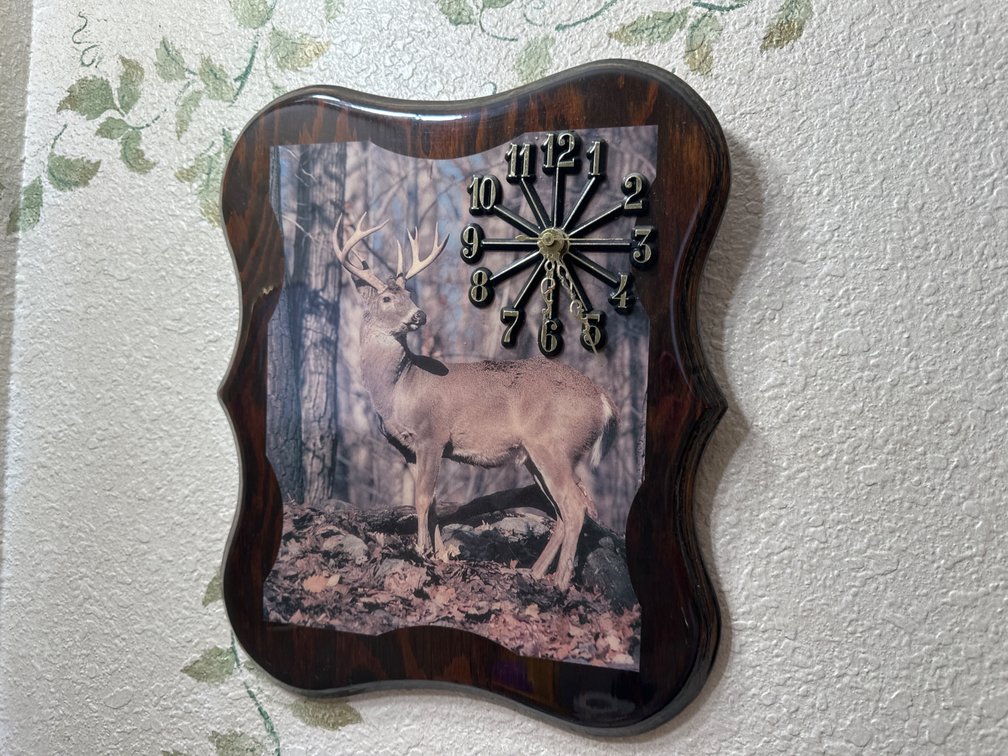Deer Clock-Wood-13” X 10.5”