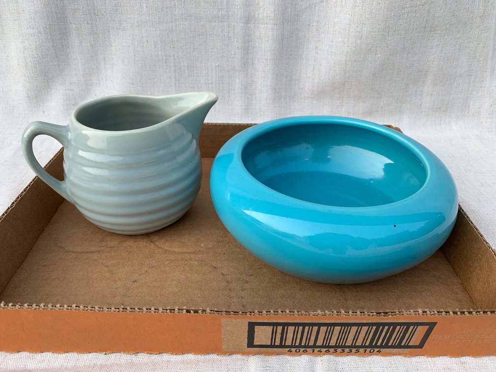 Vintage Bauer Planter And Creamer