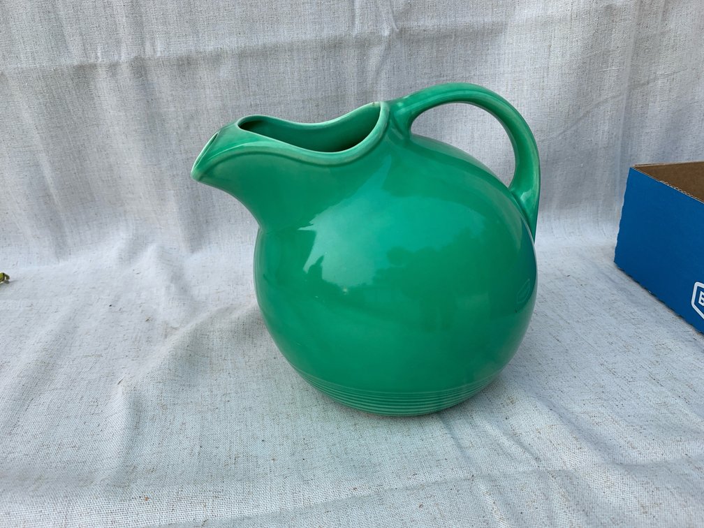 Vintage Ceramic Ball Pitcher 8” Tall