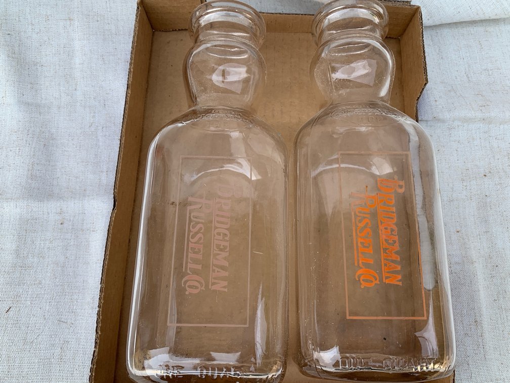 Vintage Bridgeman Russell Co. Milk Bottles