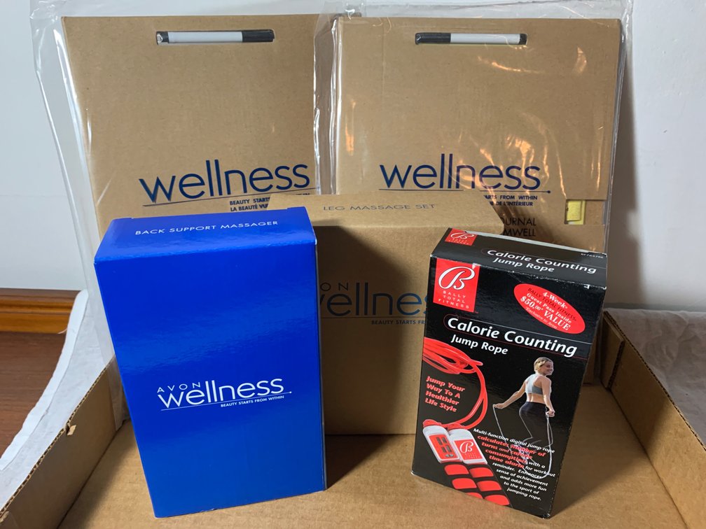 Wellness Items-Leg Massage, Jump Rope, Back Support & Massager, and Magnetic Journal 