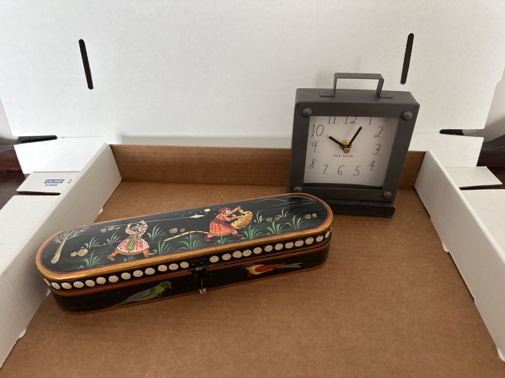 Wood Trinket Box, Clock