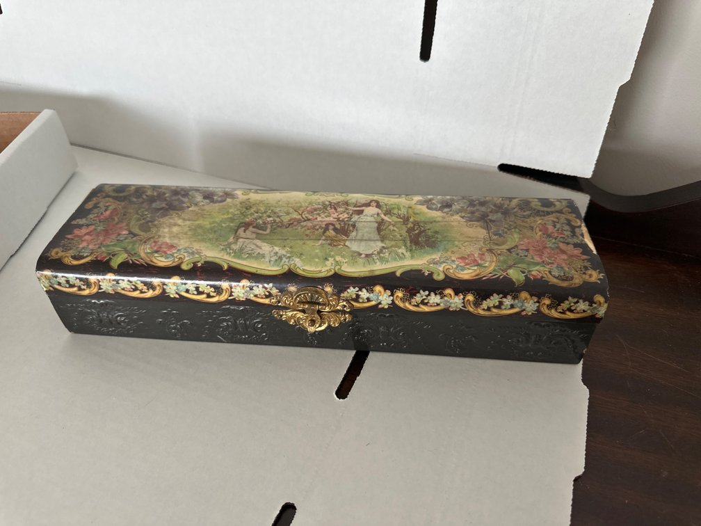 Antique Celluloid Floral Box
