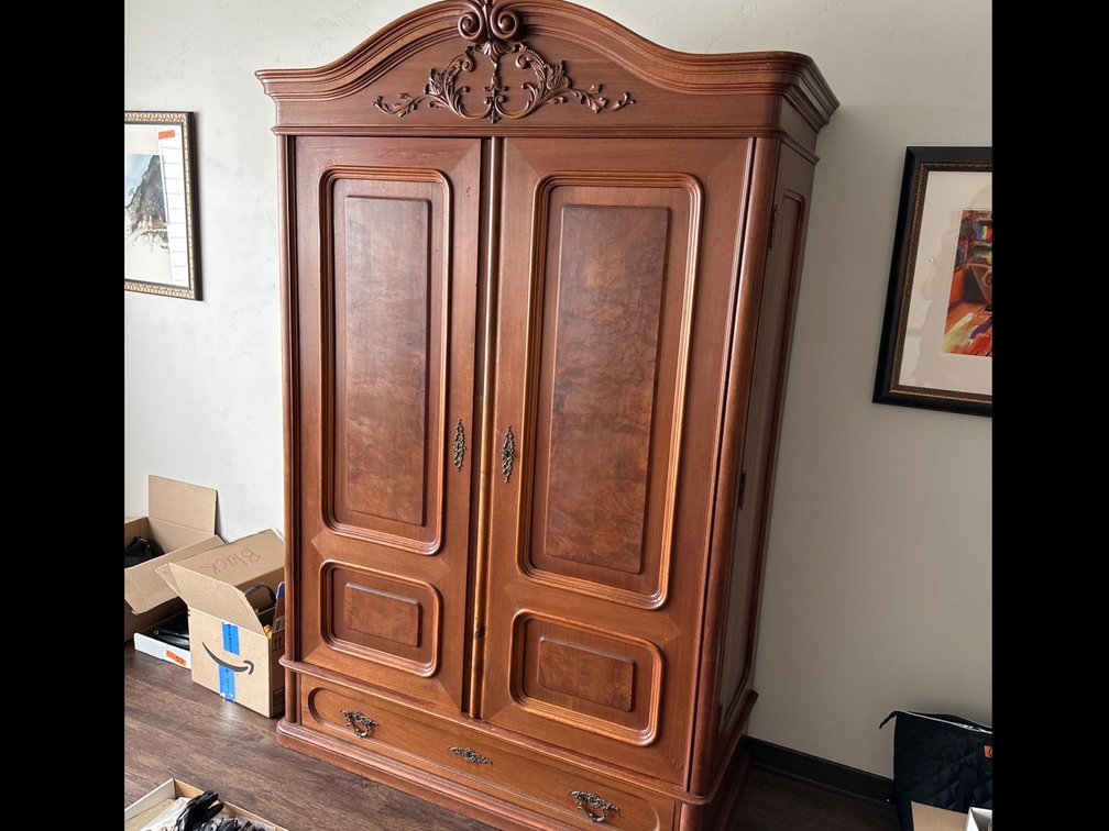 Antique Wood Armoire-79” X 49” X 21.5”