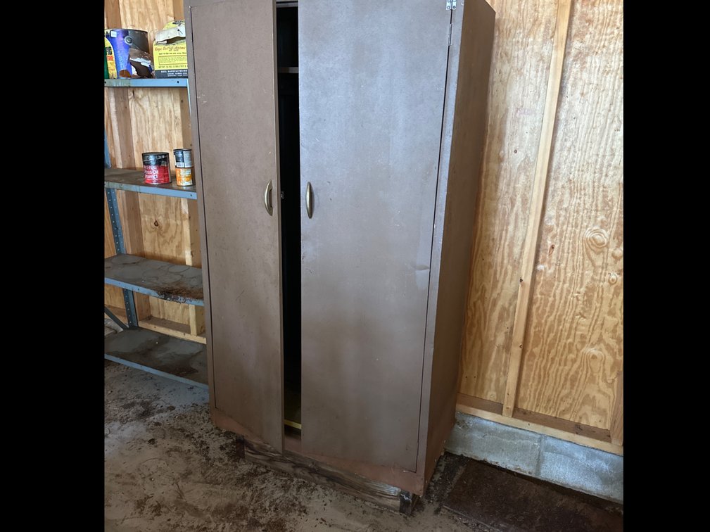 Metal Cabinet-Door is Broke-63” X 36” X18”