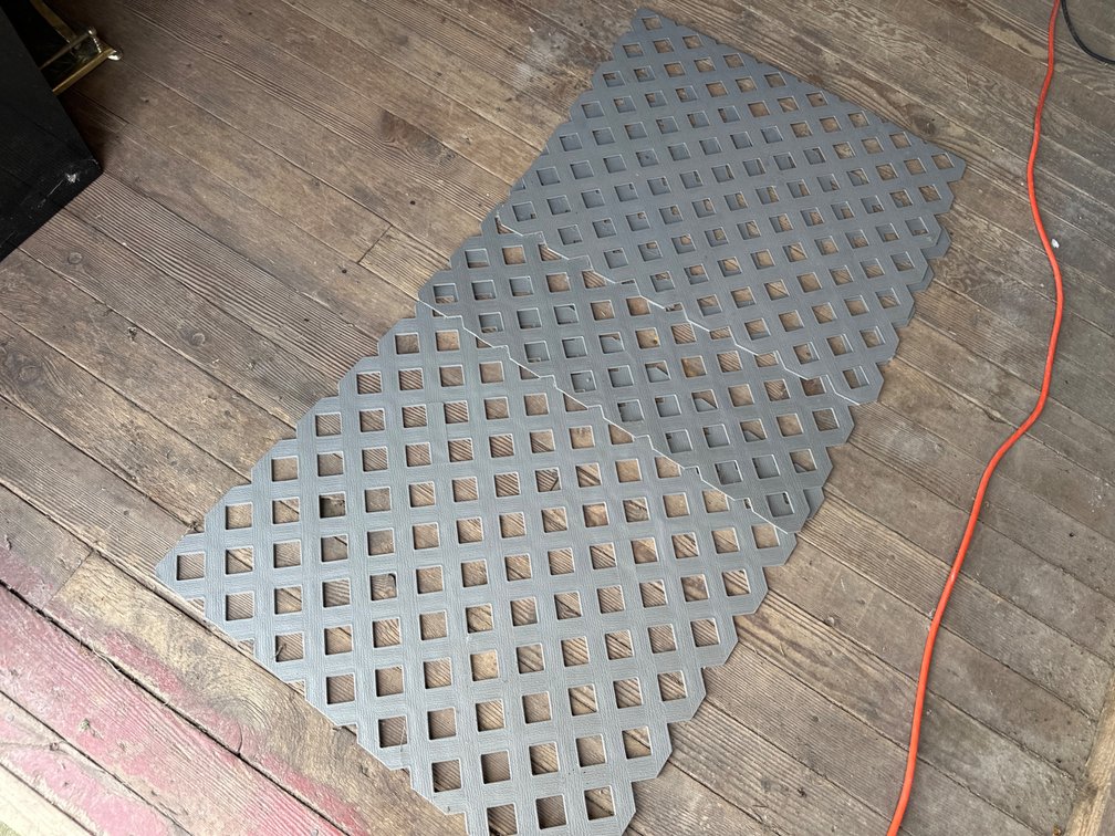 Plastic Gray Lattice-3 Pieces 2’ X 2’ (2) 1 at 2’ X 20.5”