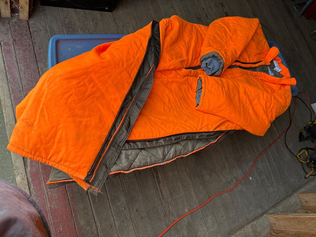 XL Blaze Orange Bibs, Hats