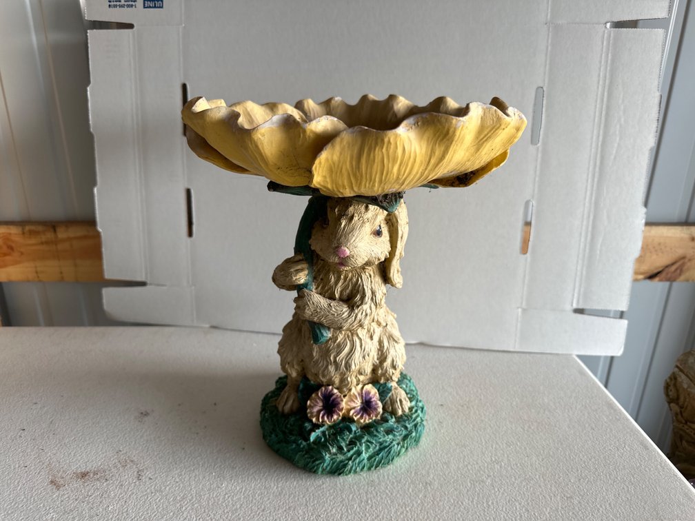 1’ Tall Lawn Decoration-Bunny Bird Bath
