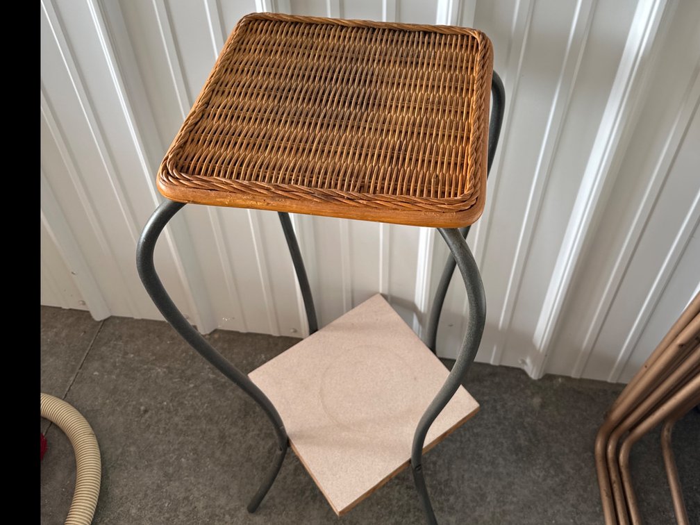 Wicker Top Side Table-31” Tall
