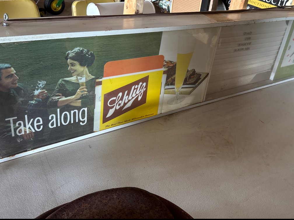Schlitz Beer Light-Clock, Metal Base-69” X 16” X 6”