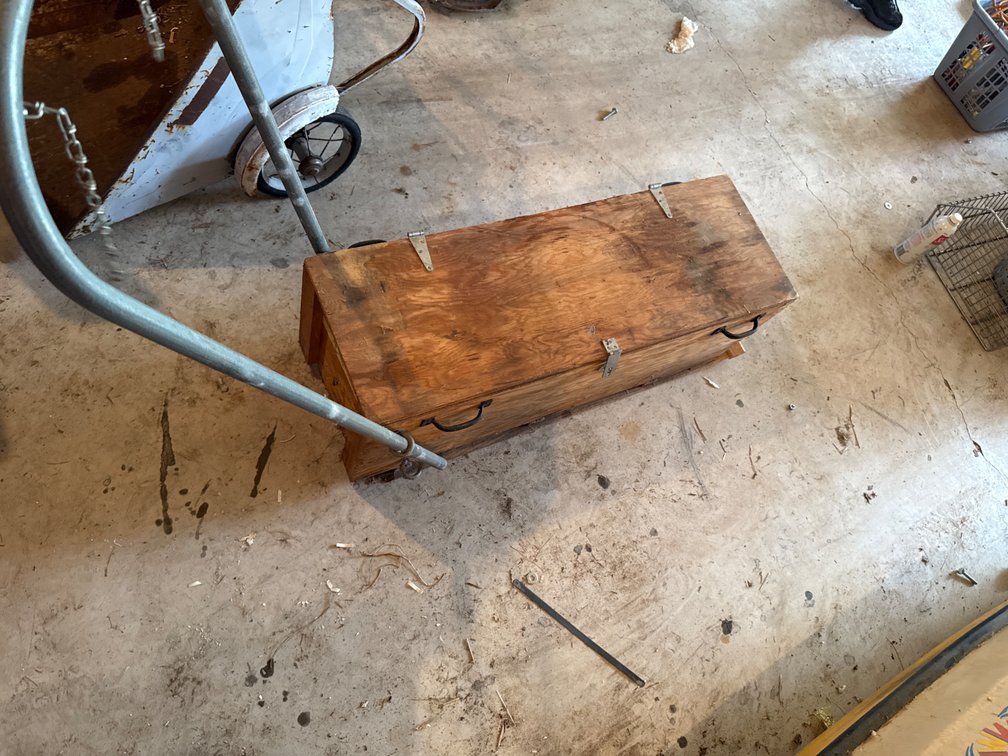 Ice Fishing Box-On A Vintage Tobbagen