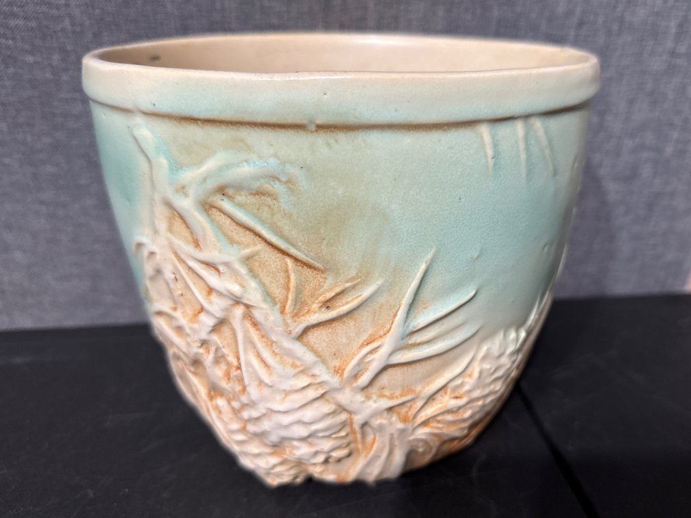 McCoy Pottery Jardiniere Planter-Pine Cone Motif