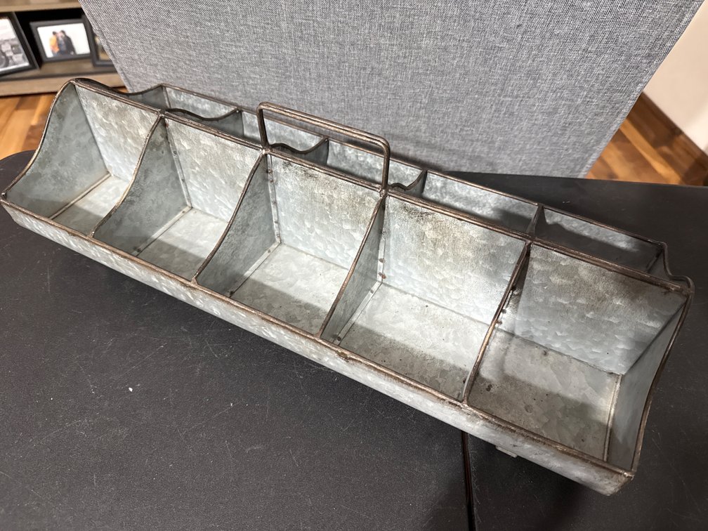 Decorative Metal Divided Organizer-20” Long