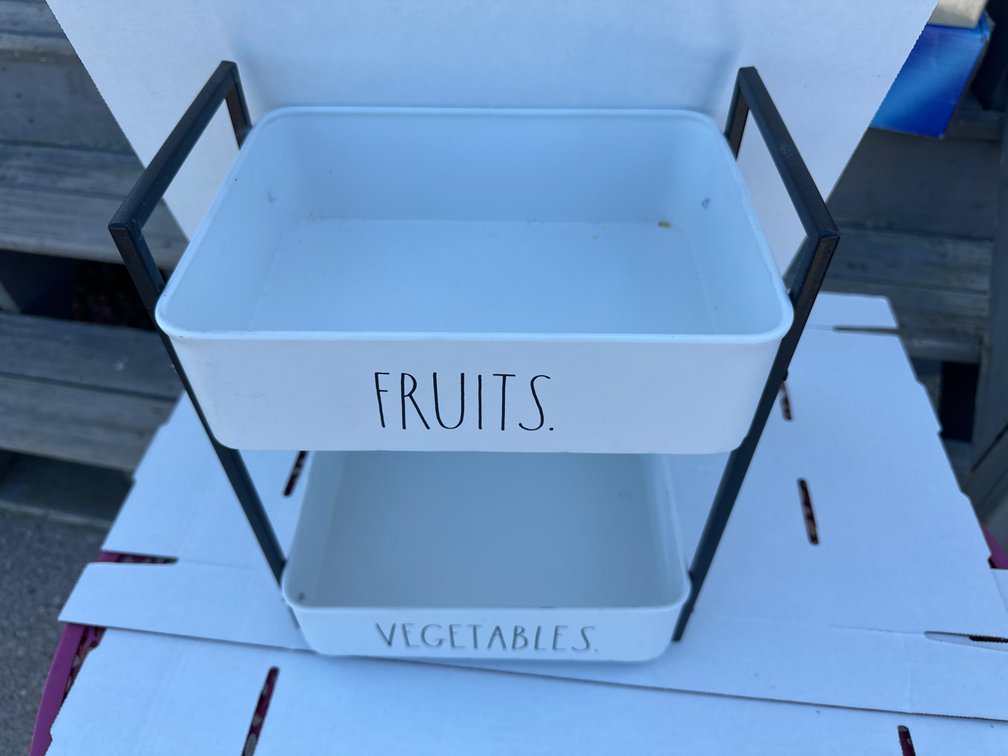 13” White Kitchen Tiered Tray