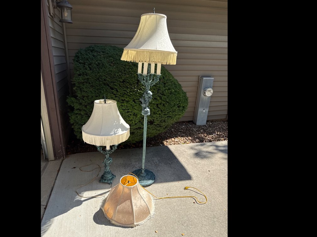 Vintage Floor & Table Lamps with Extra Lamp Shade