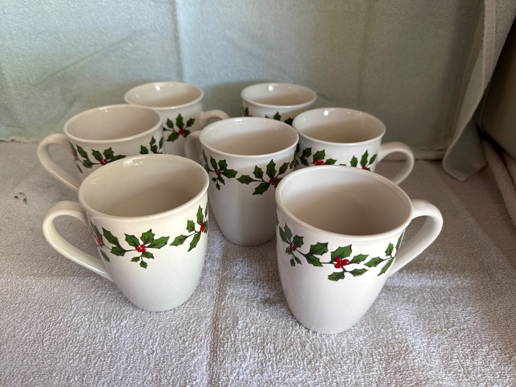 Holly Berry Holiday Mugs