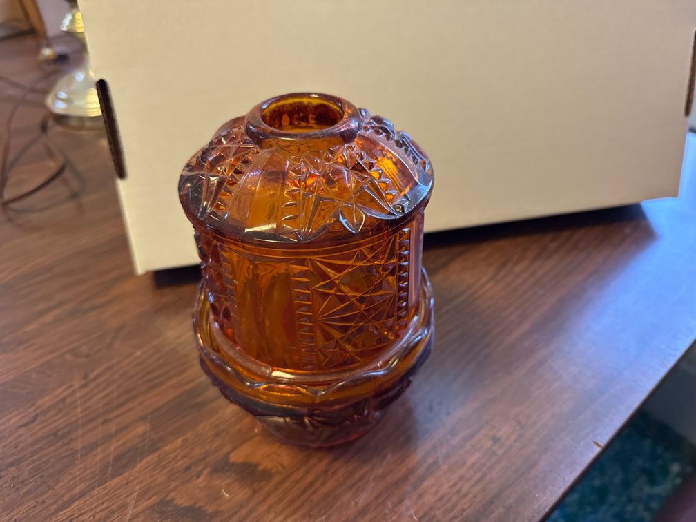 Fairy Lamp Golden Amber Indiana Glass