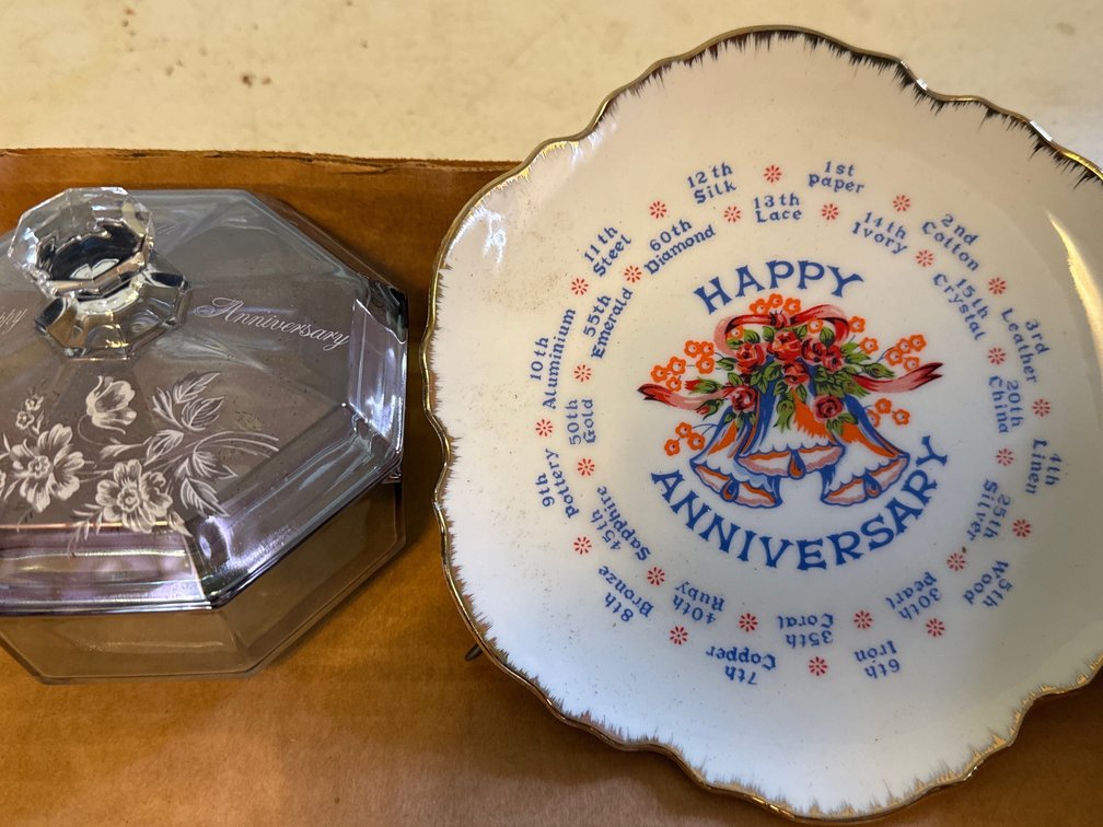 Anniversary Trinket Dish , Decorative Plate