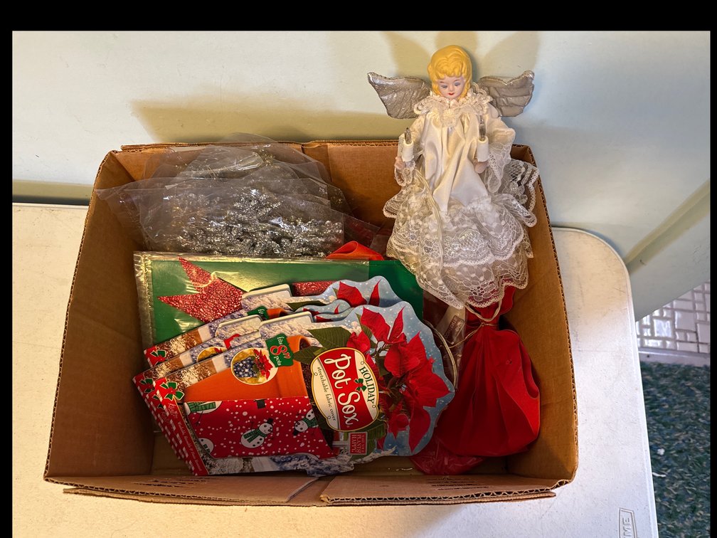 Pot Socks, Garland, Tree Topper, Ornaments, Bows