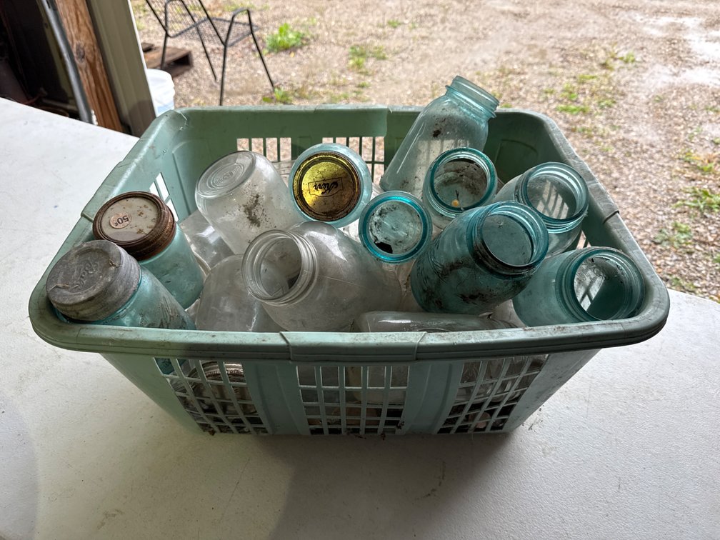 Basket of Glass Jars