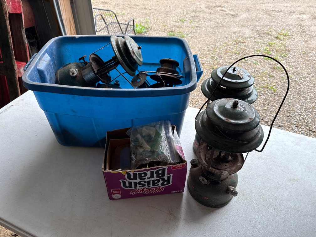 Tote with Coleman Lantern Parts
