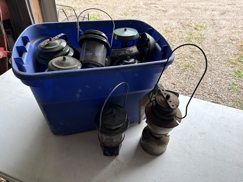 Tote of Coleman Lanterns