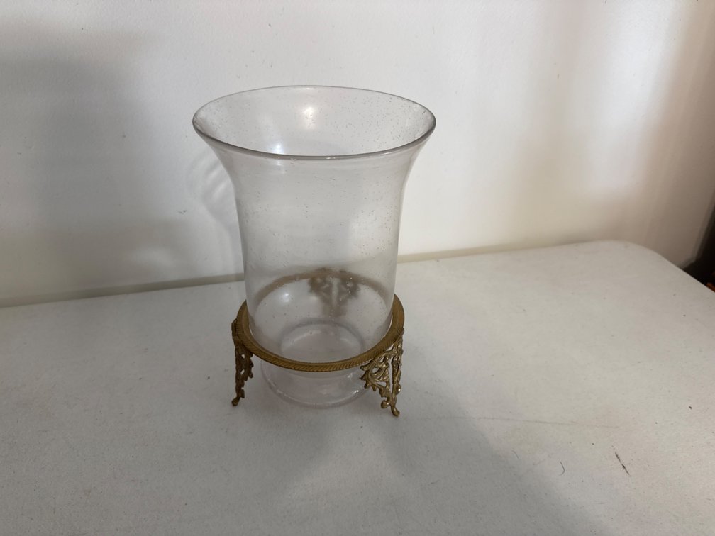 12” Tall Glass Candle Holder