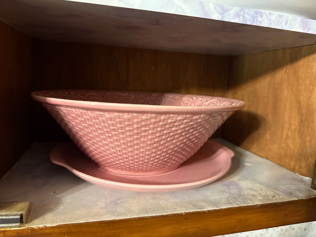 Vintage Style Ceramic Serving Bowl, Plates