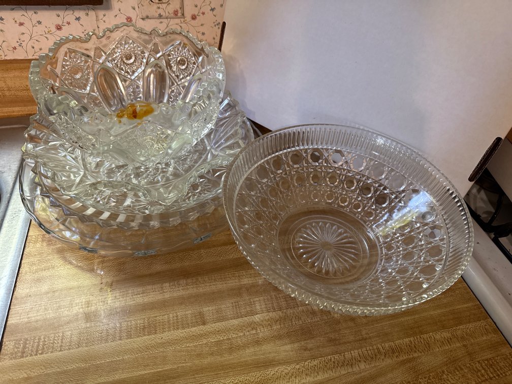 Cut Glass Bowls, Platters