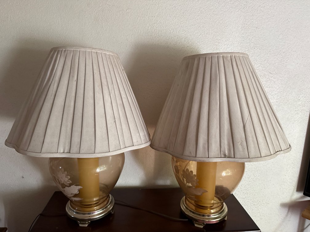 Pair of Glass Table Lamps